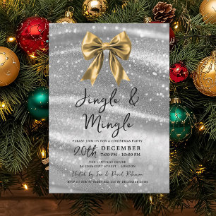 Jingle Mingle Weihnachtsfeier Goldbogen Silber Einladung