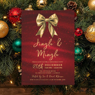 Jingle Mingle Weihnachtsfeier Goldbogen Silberrot Einladung