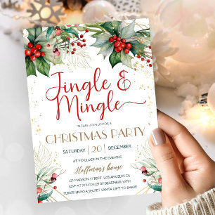 Jingle & Mingle Weihnachtsfeier Grünzeug Rote Beer Einladung