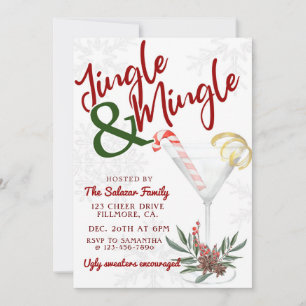 Jingle & Mingle, Weihnachtsfeier, Holiday Cocktail Einladung