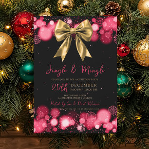 Jingle Mingle Weihnachtsfeier Winter Goldbogen Rot Einladung