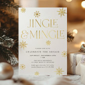 Jingle & Mingle White Gold Snowflakes Einladung