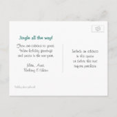 Jingle Muscheln Tropical Christmas Song Message Postkarte (Rückseite)