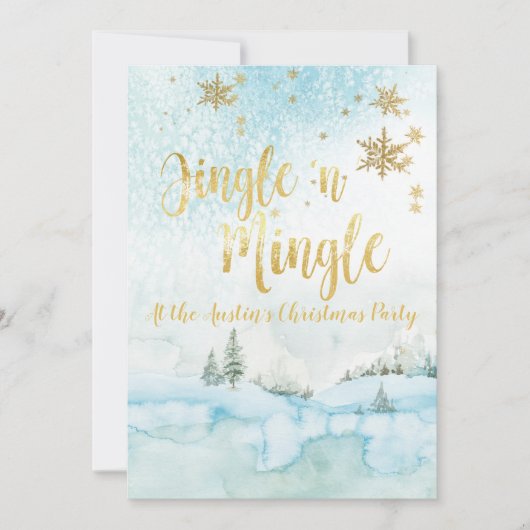 Jingle 'n MIngle Winter Scene Party Einladung (Vorderseite)
