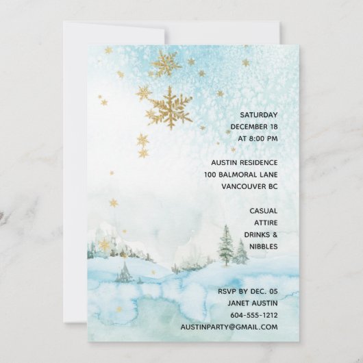 Jingle 'n MIngle Winter Scene Party Einladung (Rückseite)