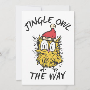 Jingle Owl auf lustige Weihnachtsmann-Eule-Art Einladung