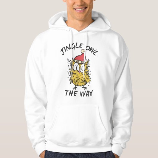 Jingle Owl the way Funny Santa Owl Hoodie (Vorderseite)