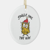 Jingle Owl the way Funny Santa Owl Keramik Ornament (Rechts)