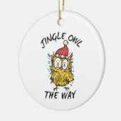 Jingle Owl the way Funny Santa Owl Keramik Ornament (Links)