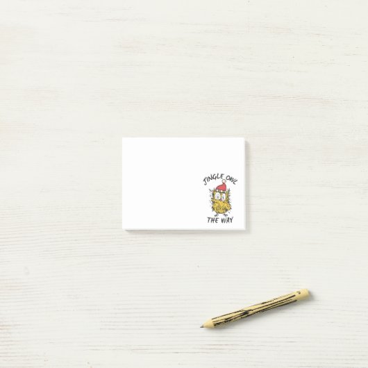 Jingle Owl the way Funny Santa Owl Post-it Klebezettel (Auf Schreibtisch)