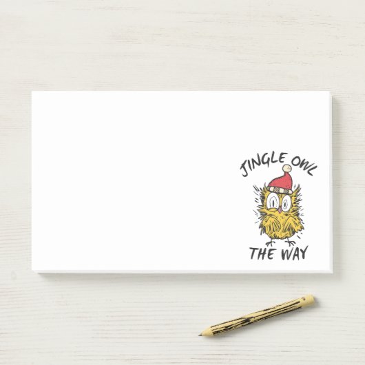Jingle Owl the way Funny Santa Owl Post-it Klebezettel (Auf Schreibtisch)