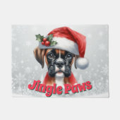 Jingle Paws and Boxer Dog Joy Fußmatte (Vorderseite)