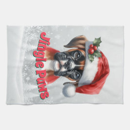 Jingle Paws and Boxer Dog Joy Geschirrtuch