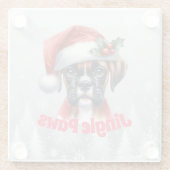 Jingle Paws and Boxer Dog Joy Glasuntersetzer (Rückseite)
