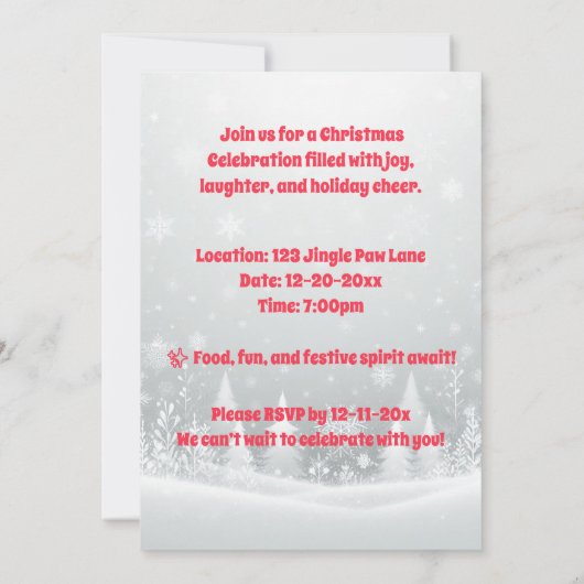 Jingle Paws and Boxer Dog Joy Holiday Party Einladung (Rückseite)