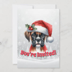 Jingle Paws and Boxer Dog Joy Holiday Party Einladung