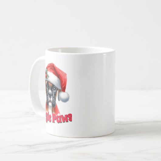 Jingle Paws And Boxer Dog Joy Kaffeetasse (Vorderseite Links)