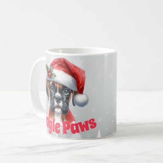 Jingle Paws and Boxer Dog Joy Kaffeetasse (Vorderseite Links)