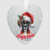 Jingle Paws and Boxer Dog Joy Ornament (Vorderseite)