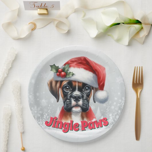 Jingle Paws and Boxer Dog Joy Pappteller (Hochzeit)
