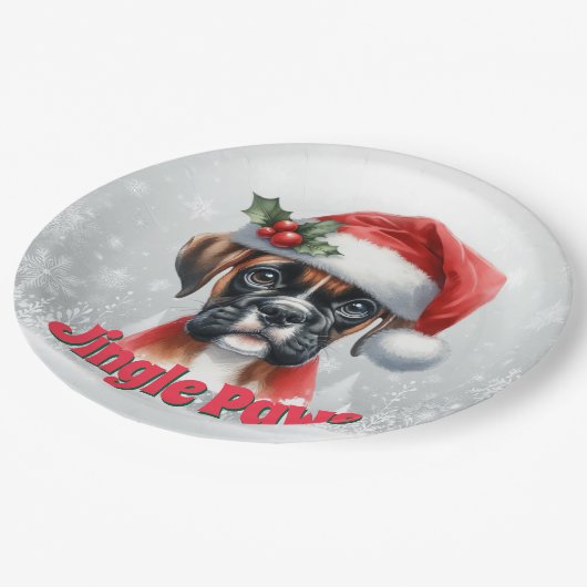 Jingle Paws and Boxer Dog Joy Pappteller (Schrägansicht)