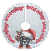 Jingle Paws and Boxer Dog Joy Polyester Weihnachtsbaumdecke (Vorderseite)