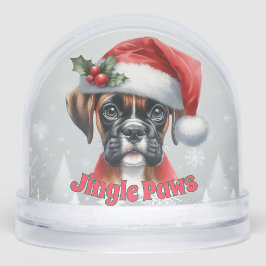 Jingle Paws and Boxer Dog Joy Schneekugeln