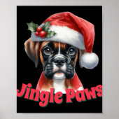Jingle Paws And Boxer Dog Joy T Shirt Poster (Vorne)