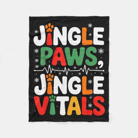 Jingle Paws Jingle Vitals Funny Vet Nurse Xmas Fleecedecke (Vorderseite)