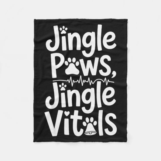 Jingle Paws Jingle Vitals Funny Vet Nurse Xmas Fleecedecke (Vorderseite)
