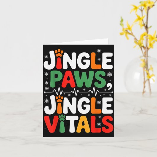 Jingle Paws Jingle Vitals Funny Vet Nurse Xmas Karte (Gelbe Blume)
