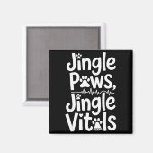 Jingle Paws Jingle Vitals Funny Vet Nurse Xmas Magnet (Vorderseite/Rückseite)