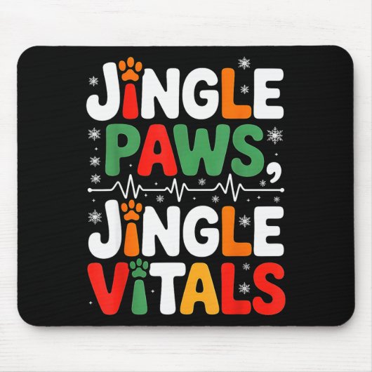 Jingle Paws Jingle Vitals Funny Vet Nurse Xmas Mousepad (Vorne)