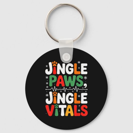 Jingle Paws Jingle Vitals Funny Vet Nurse Xmas Schlüsselanhänger (Vorderseite)