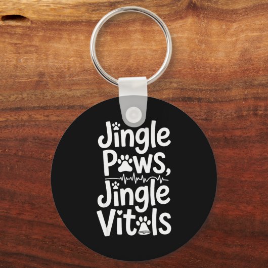 Jingle Paws Jingle Vitals Funny Vet Nurse Xmas  Schlüsselanhänger (Vorderseite)