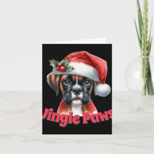 Jingle Paws Und Boxer Hund Freude T-Shirt  Karte