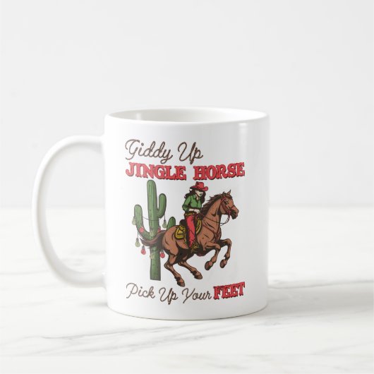 Jingle Pferd spendieren, Cowboy Kaffeetasse (Links)