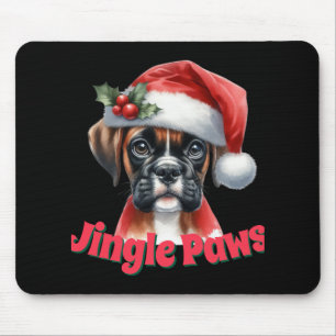 Jingle Pfoten Und Boxer Hund Freude T-Shirt Mousepad