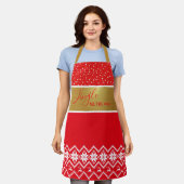 Jingle | Rentiere, Schneeflocken und Sterne Schürze (Getragen)