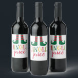 Jingle Saft Christmas Wein Flasche Label Weinetikett<br><div class="desc">Ideal,  um den Urlaub mit Ihrer Familie und Ihren Freunden zu feiern!</div>