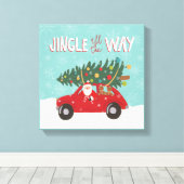 Jingle | Santa Car Leinwanddruck (Insitu (Holzboden))