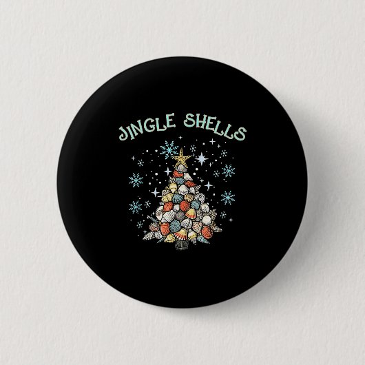 Jingle Shells Christmas Tree Snowflakes Celebratio Button (Vorderseite)