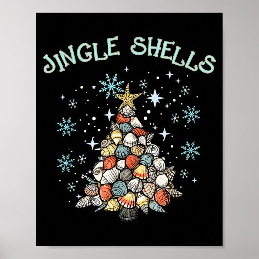 Jingle Shells Christmas Tree Snowflakes Celebratio Poster (Vorne)