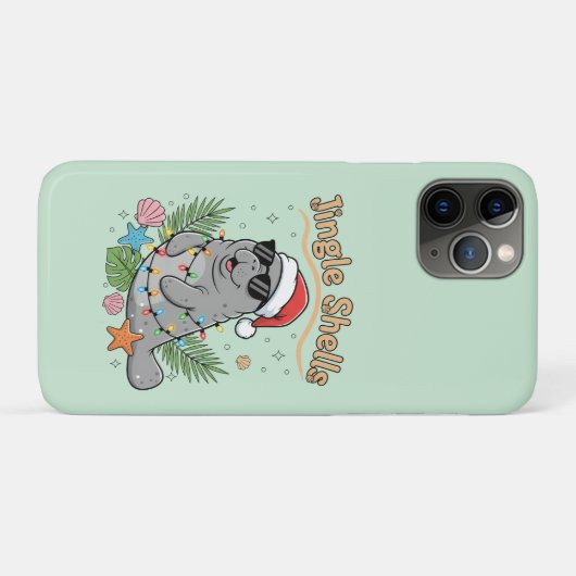 Jingle Shells Tropical Santa Manatee Christmas Case-Mate iPhone Hülle (Rückseite (Horizontal))