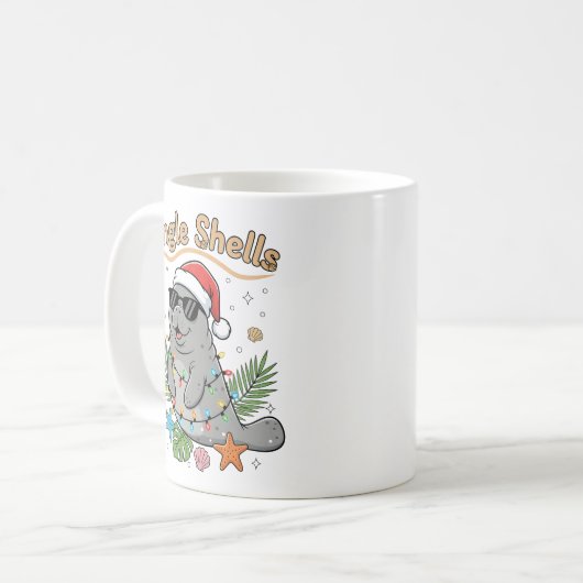 Jingle Shells Tropical Santa Manatee Christmas Kaffeetasse (Vorderseite Links)