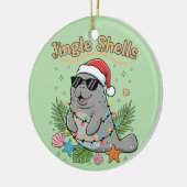 Jingle Shells Tropical Santa Manatee Christmas Keramik Ornament (Links)