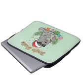 Jingle Shells Tropical Santa Manatee Christmas Laptopschutzhülle (Vorne Knopf)