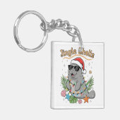 Jingle Shells Tropical Santa Manatee Christmas Schlüsselanhänger (Vorderseite links)