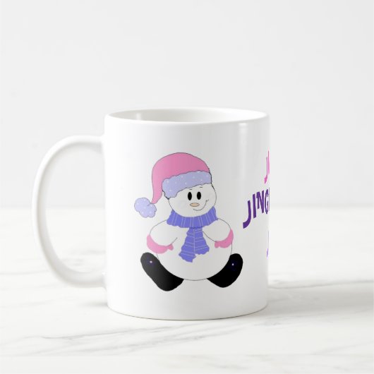 Jingle Snowman in Pink Kaffeetasse (Links)