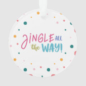 Jingle The Way Fun Foto Rentier Antler Bells Ornament (Rückseite)